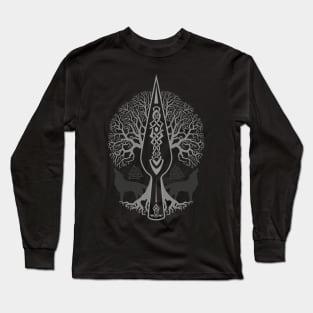 Gungnir - Spear of Odin and Tree of life  -Yggdrasil Long Sleeve T-Shirt
